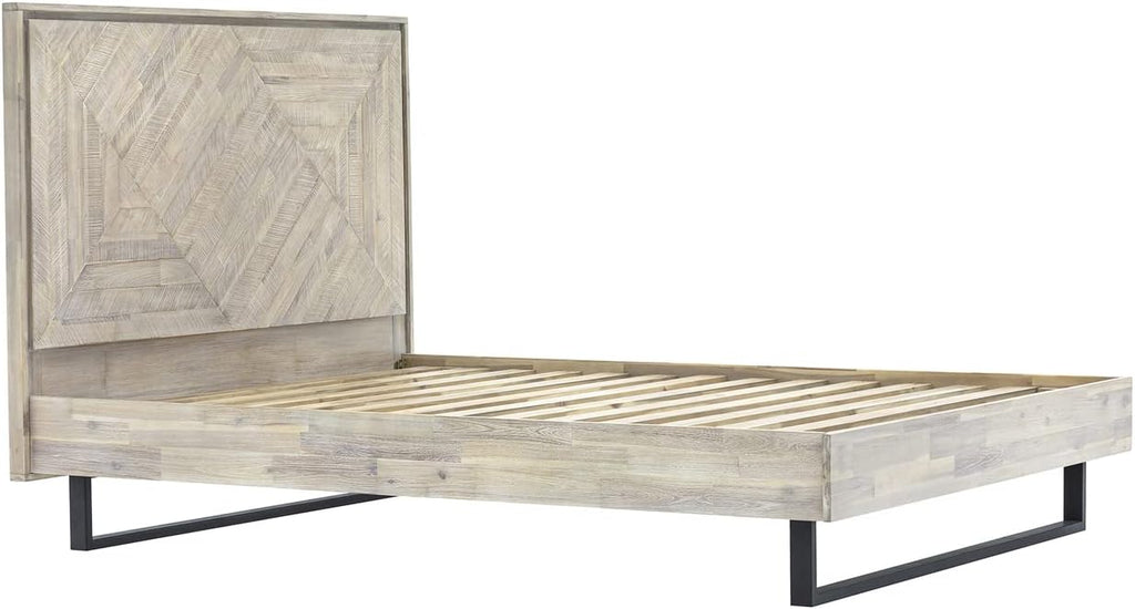 Armen Living Peridot 4 Piece Queen Bedroom Set in Natural Acacia Wood