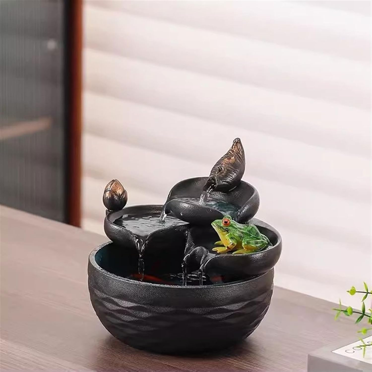 GLigeT Tabletop Fountain High End Flowing Decorations for Living Rooms Office Desks Home Opening Gifts Attracting Wealth Ceramic Fish Tanks Fountains Water Fountain Decor