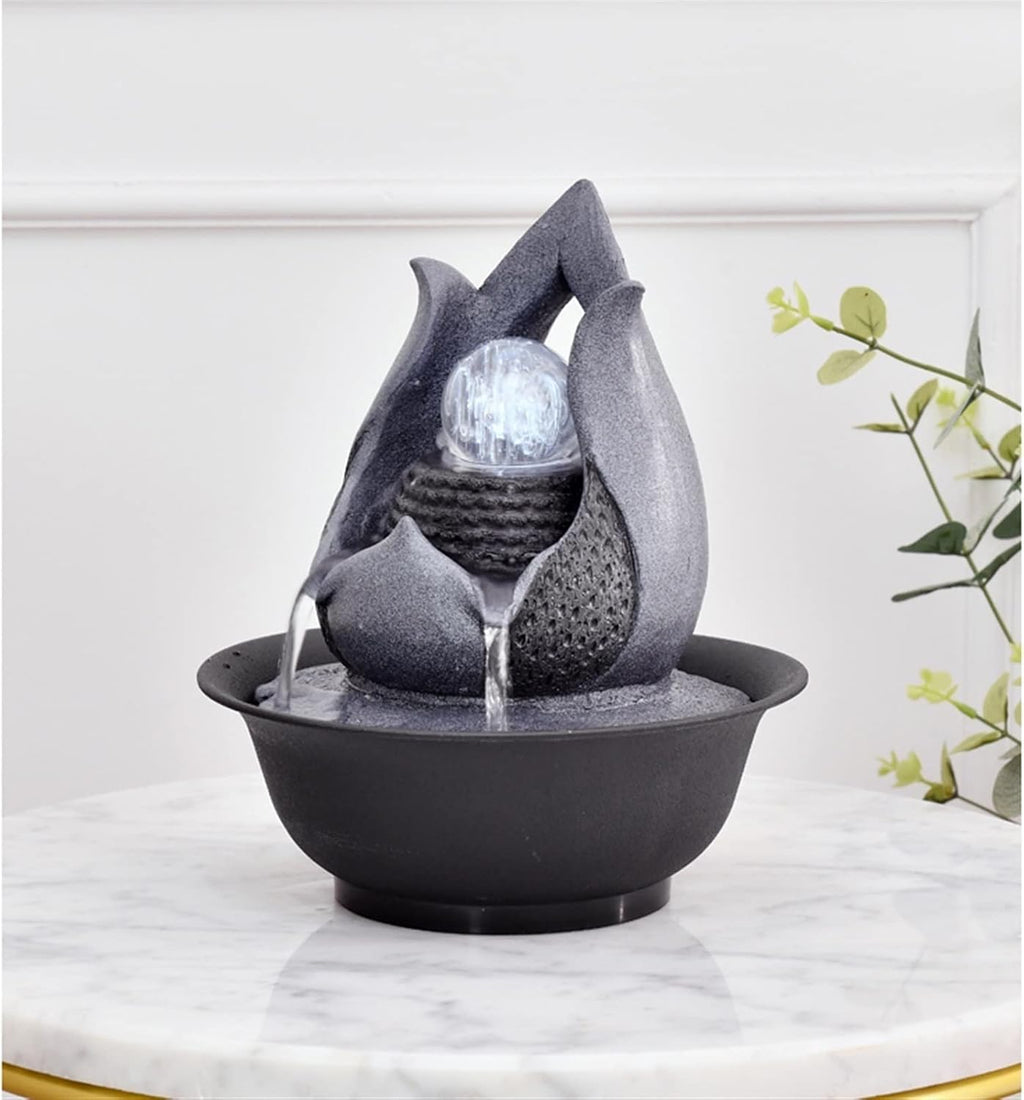 HIHELO Tabletop Fountain Tabletop Fountain Indoor Flowing Water Decorative Fountain Home Decoration Circulating Water Ornament Desktop Lucky Fountain Indoor Fountain