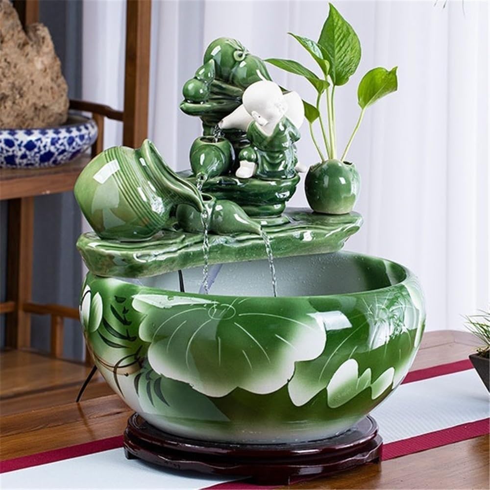 Tabletop Tabletop Fountain Ceramic Fish Tank Desktop Landscaping for Indoor and Home Decoration Decor(XL)