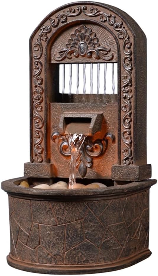GRFIT Indoor Fountain Small Retro Desk Fountain, Recycled Water, Running Water Ornament, Decorative Ornament for Home Tabletop Fountain