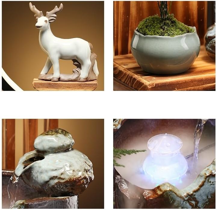 GUERNSEY Tabletop Fountain Tabletop Fountain Creative Water Fountain Home Interior Porch Small Ornaments Office Desk Fountain Indoor Fountain