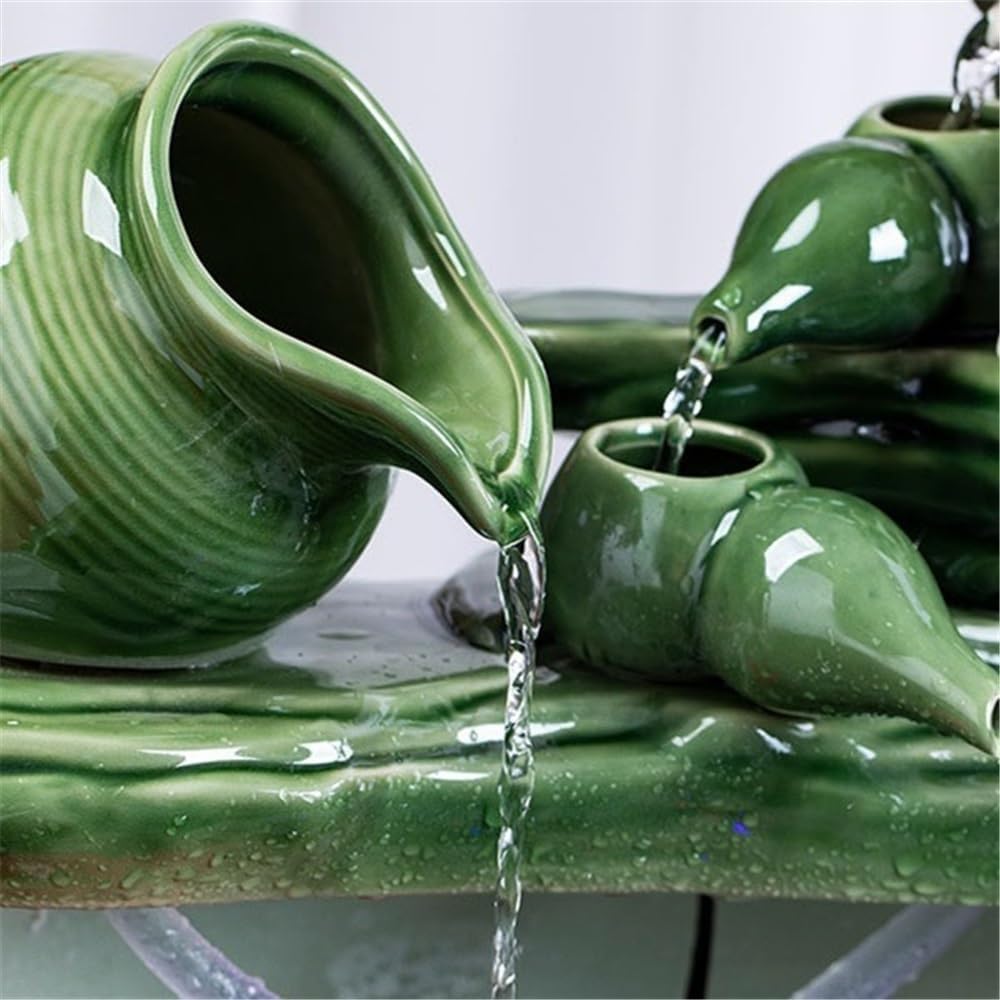 Tabletop Tabletop Fountain Ceramic Fish Tank Desktop Landscaping for Indoor and Home Decoration Decor(XL)