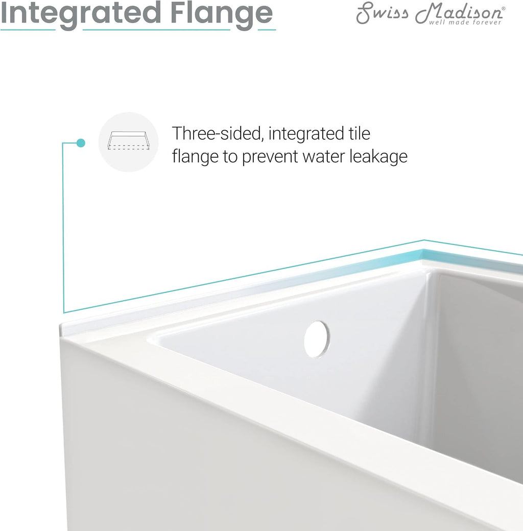 Voltaire 48' x 32' Right-Hand Drain Alcove Bathtub with Apron