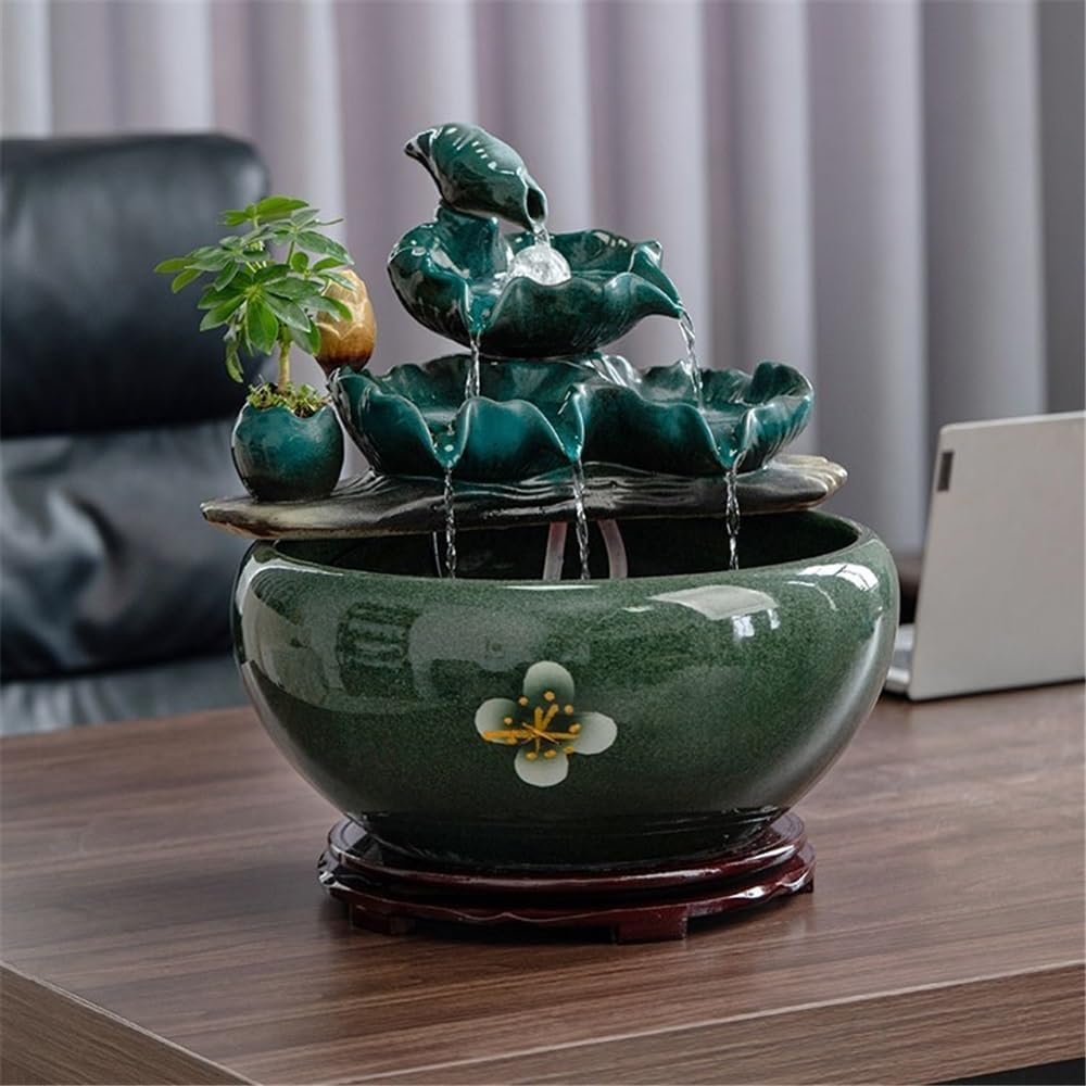 Tabletop Tabletop Fountains Ceramic Fish Tank Home Office Desktop Decorations for Meditation Relaxation Decor(Small)