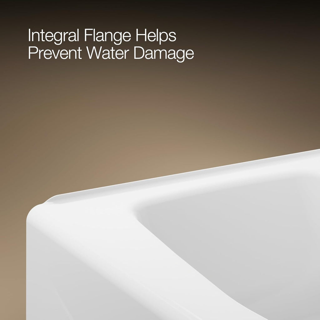 Kohler K-714-0 Villager Bath with 4-Inch Ledge and Right-Hand Drain, Cast Iron, White