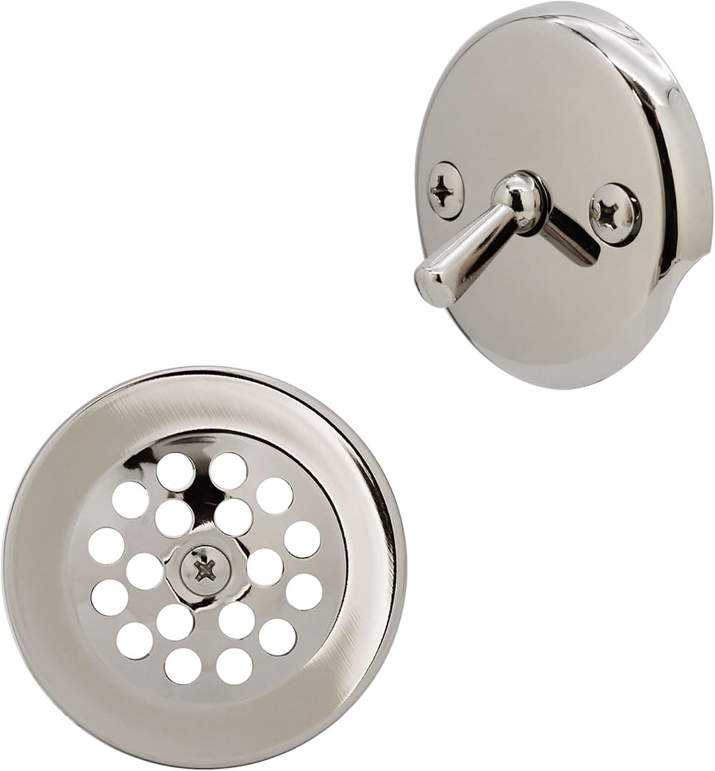 Westbrass A323-05 14' Bath Waste & Overflow Assembly with Trip Lever and Beehive Strainer Grid Drain, Polished Nickel