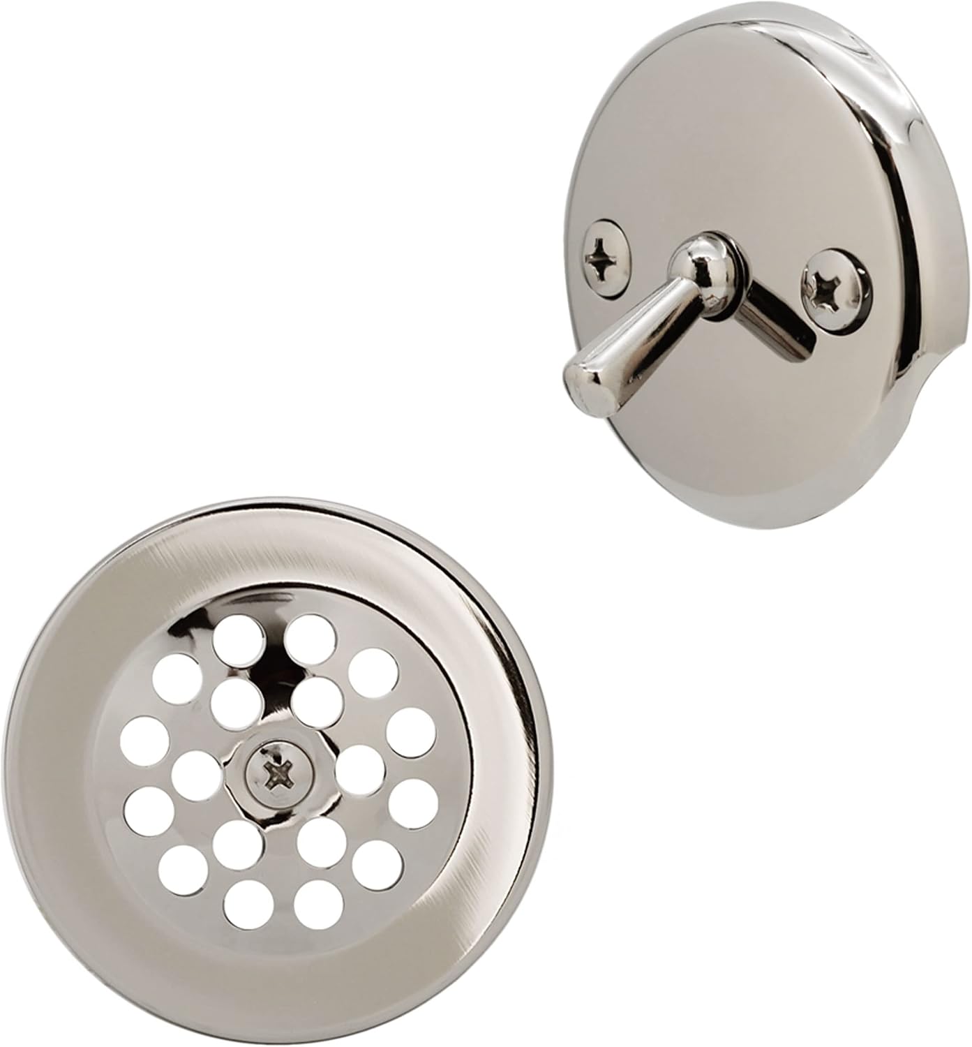 Westbrass A323-05 14' Bath Waste & Overflow Assembly with Trip Lever and Beehive Strainer Grid Drain, Polished Nickel