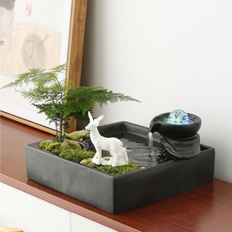 GUERNSEY Tabletop Fountain Tabletop Fountain Creative Water Ornaments Home Office Desk Porch Water Fountain Water Fountain Indoor Fountain