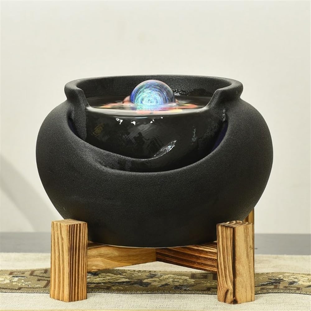 GLigeT Tabletop Fountain Home Living Room Fortune Creative Water Fountain Feng Shui Ornaments Indoor Office Desk Water Decorations Water Fountain Decor