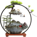 GUERNSEY Tabletop Fountain Chinese Style Maitreya Buddha Water Ornaments Household Rockery Ceramic Circulating Water Fountain Ornaments Indoor Waterfall Feature Indoor Fountain