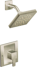 Moen 90 Degree Brushed Nickel Posi-Temp Modern Shower Trim Kit, Valve Required, TS2712BN