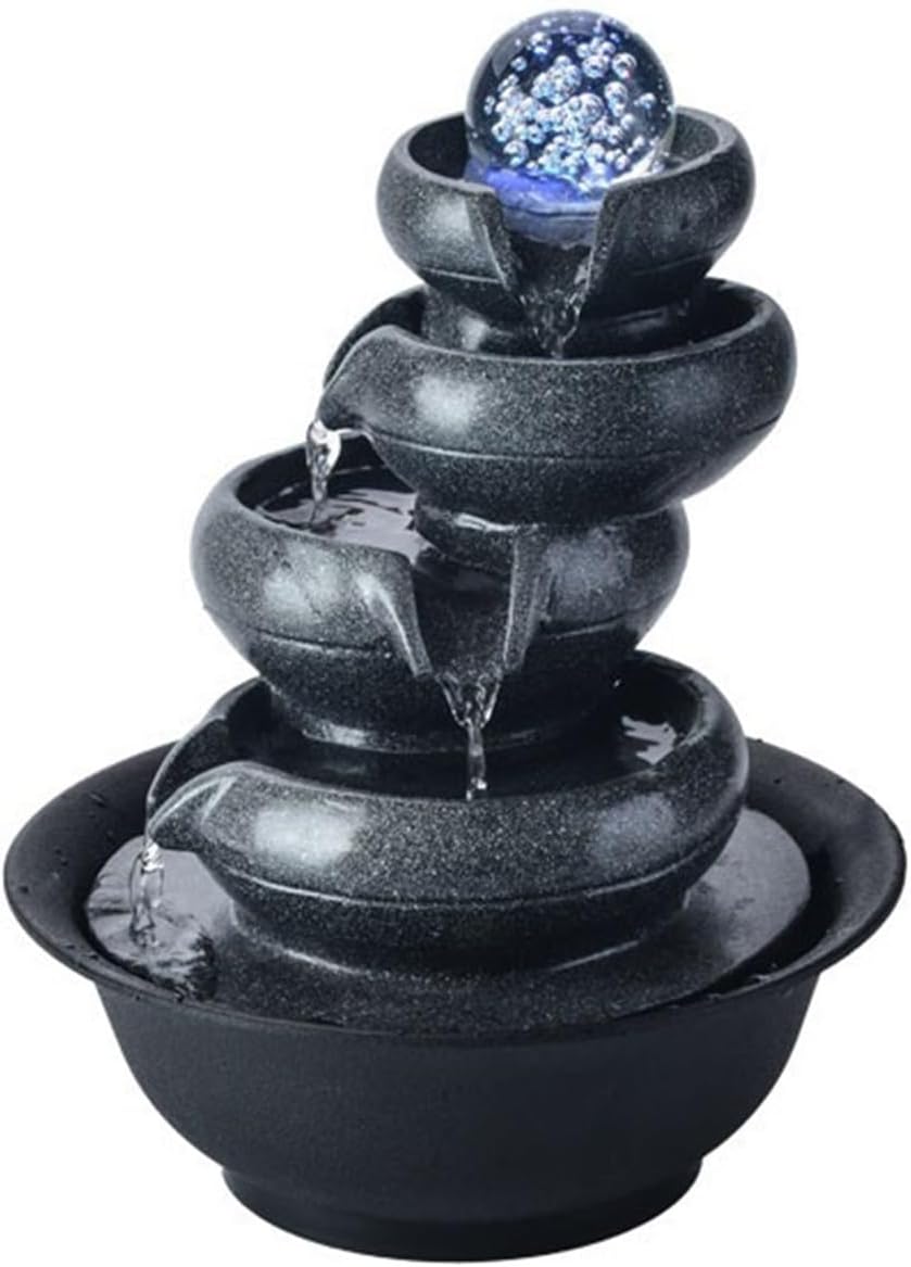 GLigeT Tabletop Fountain Home Feng Shui Ball Crafts Office Desktop Fountain Circulating Water Fountain Decorative Ornaments Water Fountain Decor
