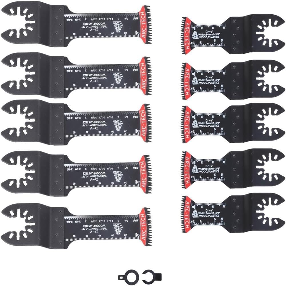 10 Pack Japanese Tooth Saw Blades Extra-Long Oscillating Multitool Blades Kit for Genuine for OEM Replacement