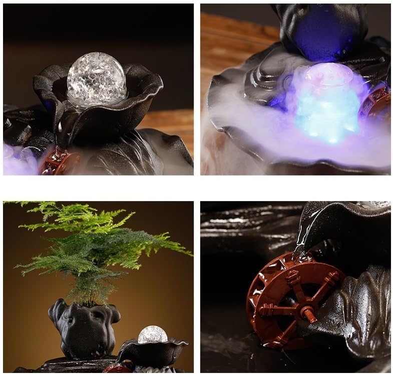 GUERNSEY Tabletop Fountain Tabletop Fountain Flowing Water to Make Money Ornaments Circulating Water Office Living Room Decoration Desktop Fountain Indoor Fountain(A)