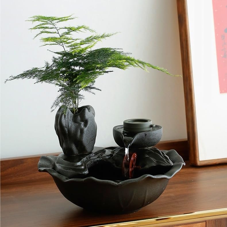 GUERNSEY Tabletop Fountain Tabletop Fountain Flowing Water to Make Money Ornaments Circulating Water Office Living Room Decoration Desktop Fountain Indoor Fountain(A)