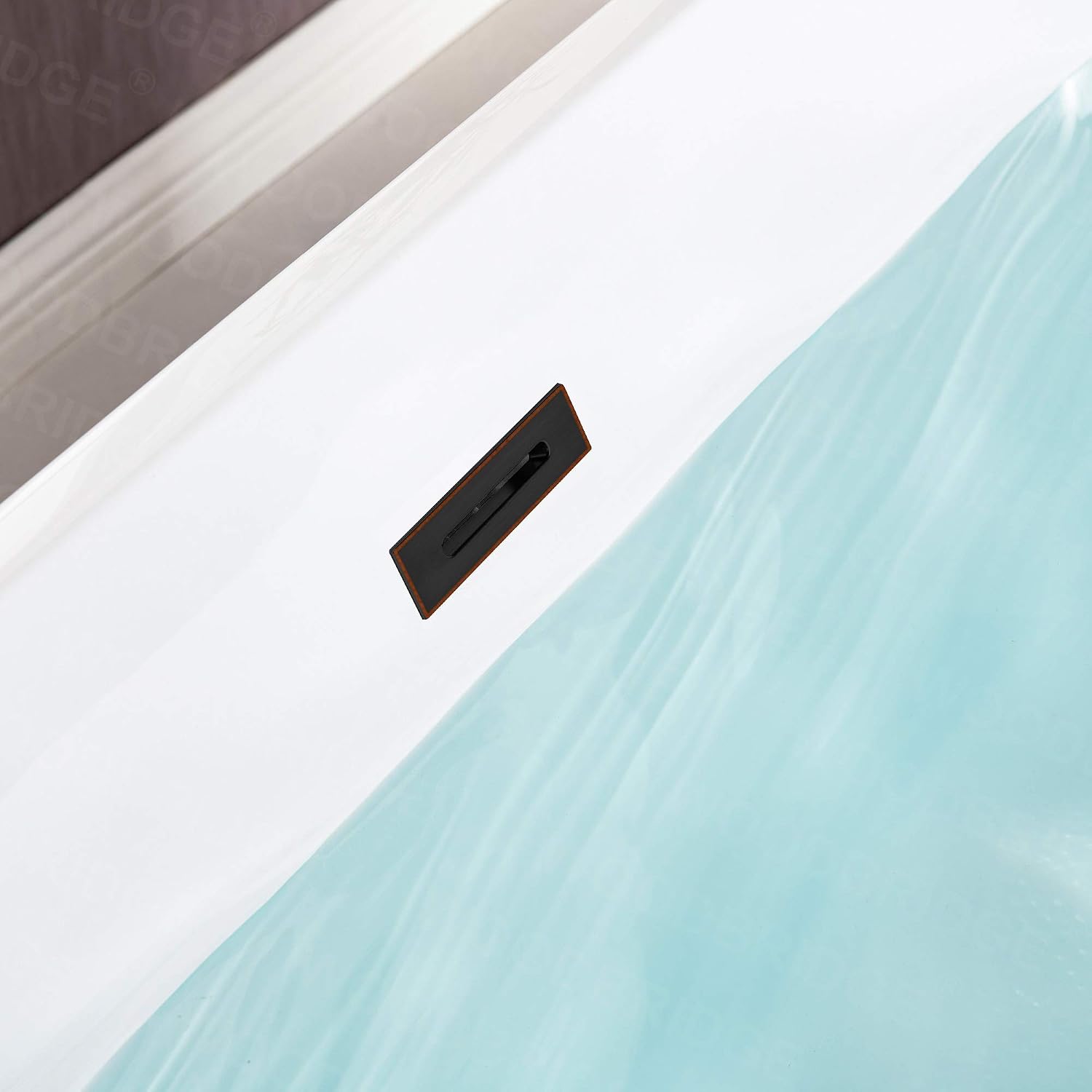 WOODBRIDGE 59' Freestanding White Acylic Soaking Bathtub with ORB Drain and Overflow,BTS1509-ORB-Drain&O