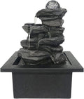 Indoor Tabletop Fountains Tabletop Fountain with LED Lights - Indoor Decoration Portable Tabletop Decorative Soothing Relaxation Zen Meditation Waterfall Fountains Decoration Meditation Fountain
