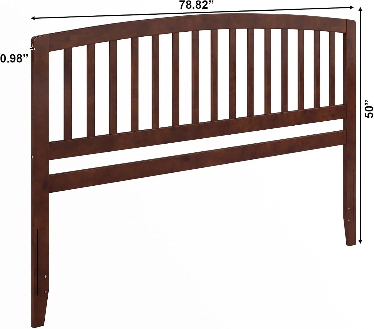 AFI, Richmond Slatted King Solid Wood Headboard, Walnut