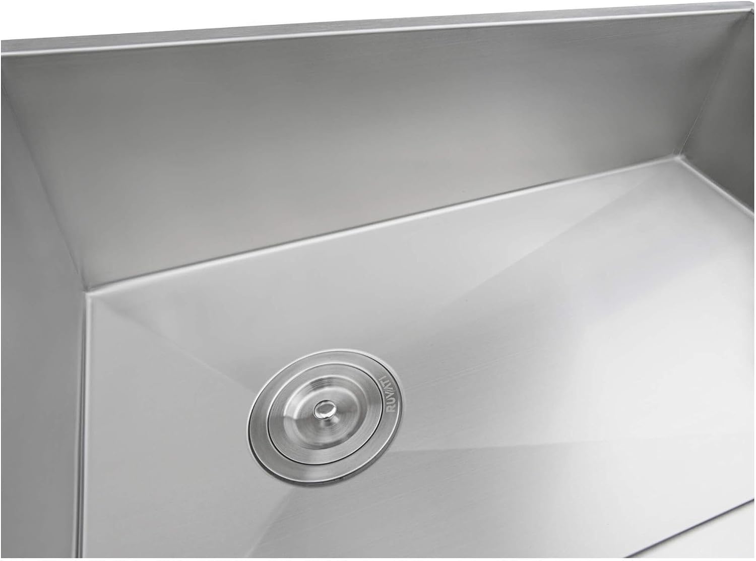 Ruvati 27-inch Slope Bottom Offset Drain Undermount Kitchen Sink Single Bowl - RVH7470