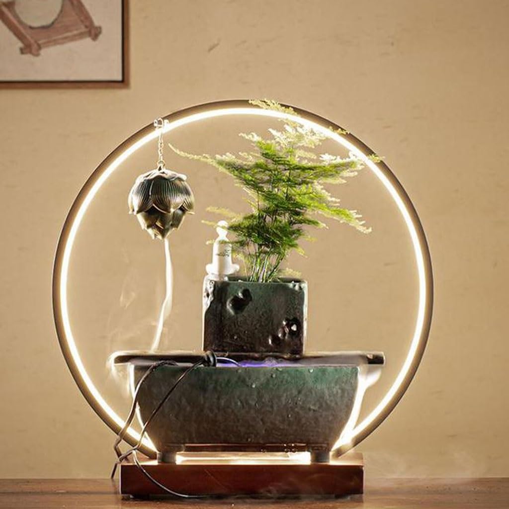GUERNSEY Tabletop Fountain Home Creative Desktop Fountain Living Room Desktop Water Ornaments Indoor Desktop Decorations Office Ceramic Ornaments Indoor Waterfall Feature Indoor Fountain