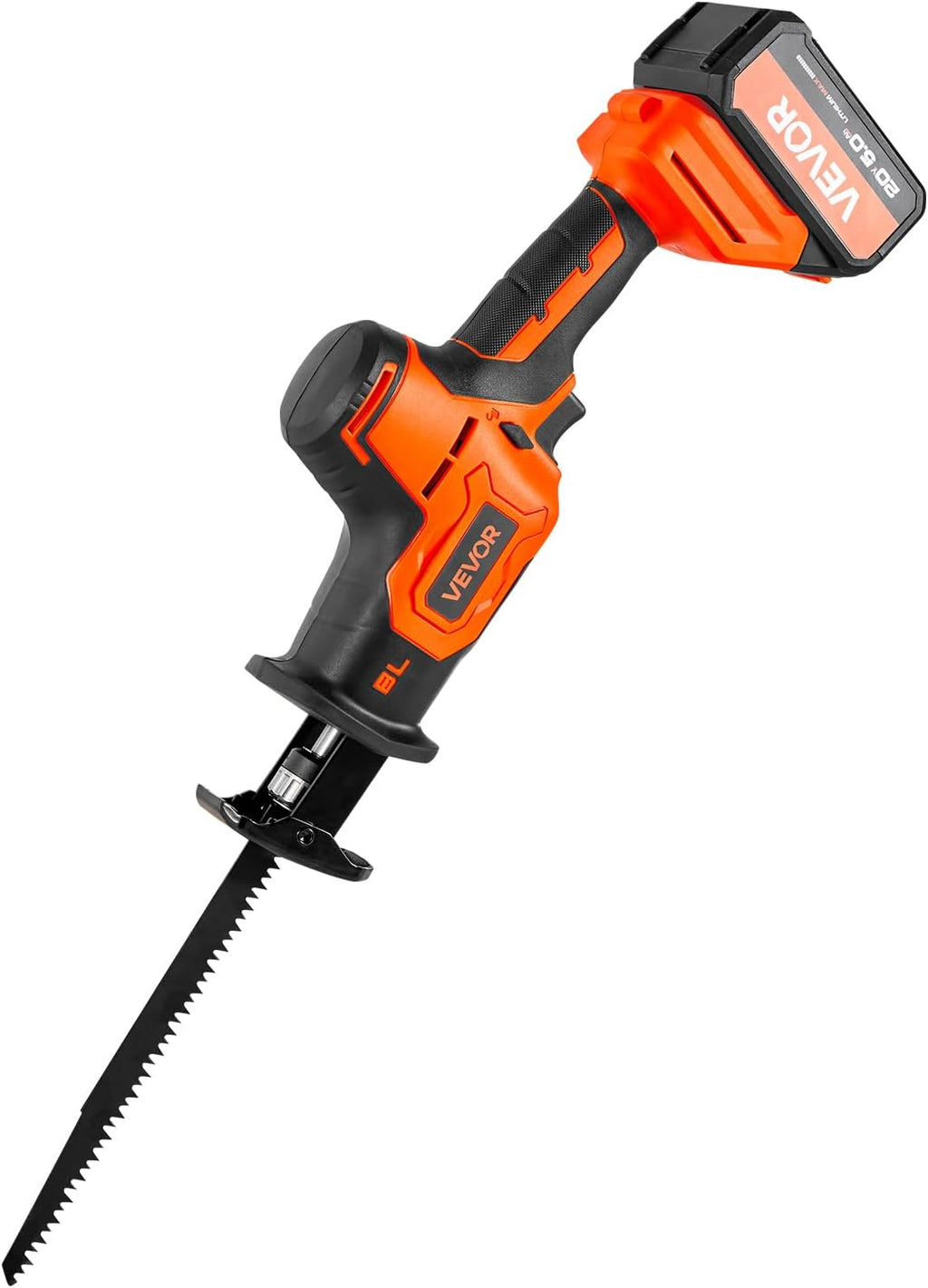VEVOR Cordless Reciprocating Saw, 20V Brushless Reciprocating Saw with Battery, 3000 SPM Variable Speed, 1' Stroke Length Charger, 8 Blades, and Carrying Bag, for Wood, Metal and Plastic Cutting