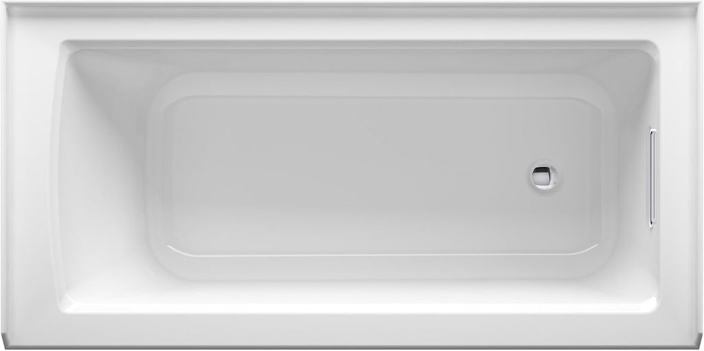 KOHLER K-1946-RA-58 Alcove Bath with Integral Apron, Tile Flange and Right Hand Drain, 60' x 30', Thunder Grey