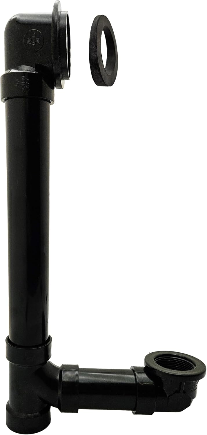 Westbrass A493144H-12A 14' Sch. 40 ABS Bath Waste & Overflow Assembly with Tip-Toe Drain Plug and Illusionary Faceplate, Antique Bronze