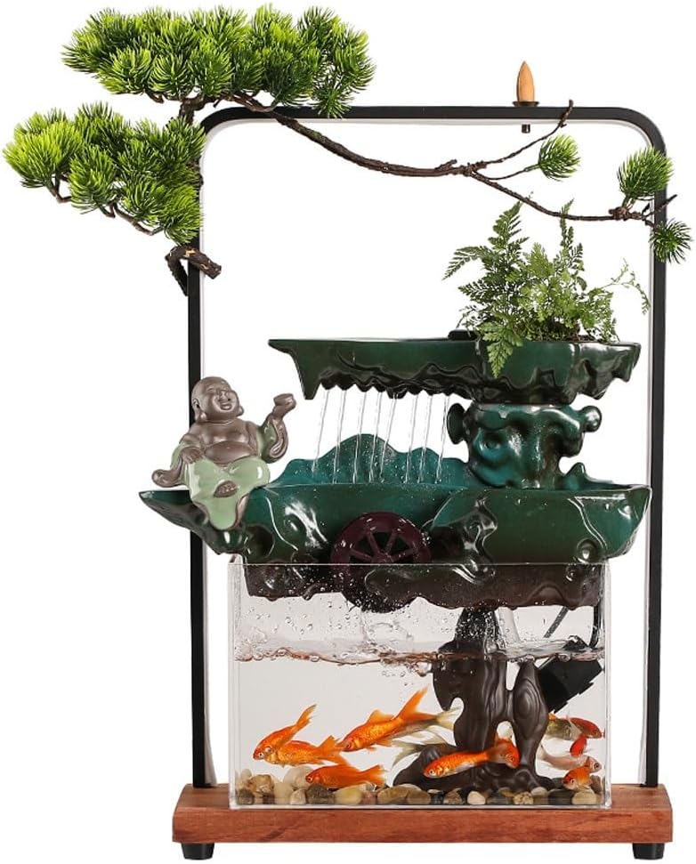 GUERNSEY Tabletop Fountain Indoor Rockery Fountain Decoration Home Living Room Fountain Decoration Office Circulating Water Fountain Decoration Indoor Waterfall Feature Indoor Fountain