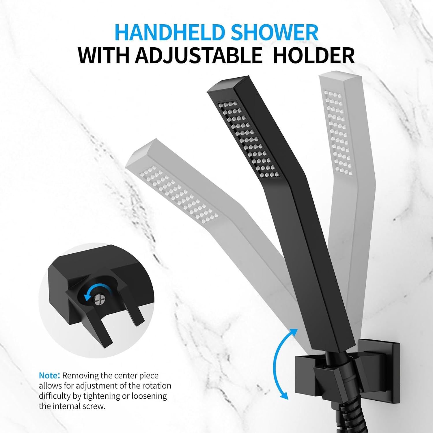 EMBATHER Shower System,10'Shower Faucet Set with Rain Shower Head and Handheld Spray Combo,Included Valve and Trim Kit,Mattle Black