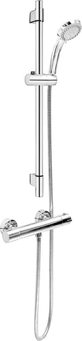 Cornat Fit Shower Complete Set Chrome-Plated with Thermostat Fitting/Hand Shower with 3 Jet Types Normal/Soft/Massage Jet/Anti-Limescale/Variable Borehole Distance/Shower System, TECBW3423