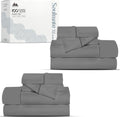 Mayfair Linen 100% Egyptian Cotton 2 Pack Queen Sheet Set - Luxury 500 Series Soulmate Collection Cotton Sheets Queen Size (8 PC, Dark Grey), Soft, Cooling, Sateen 16' Deep Pocket Hotel Quality Sheet