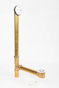 Fine Fixtures Bathtub Shower Drain - 20 Gauge Brass Tubing, Trip Lever Overflow Assembly Tub Drain Kit - Matte White