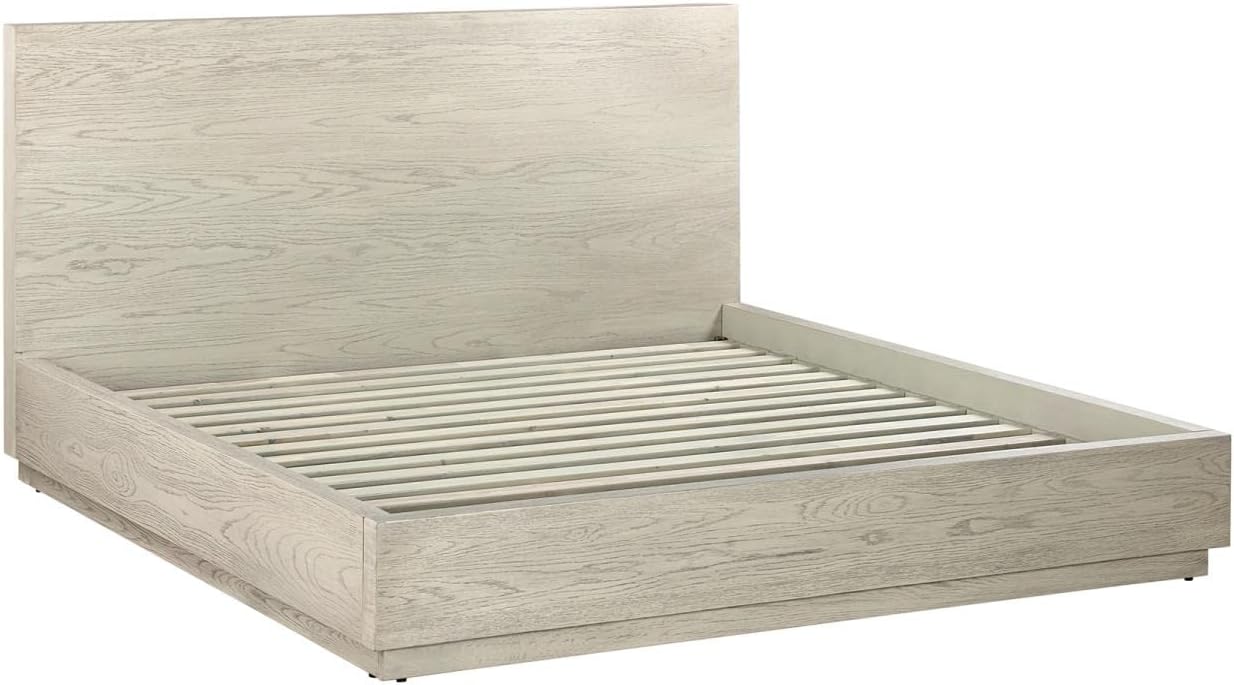 Armen Living Makena 4 Piece Queen Bedroom Set in Grey Acacia Wood, Natural