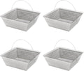 Leyso Stainless Steel Floor Sink Drop-in Basket Strainer Sink Drain Cover 8-1/2' x 8-1/2' x 3-1/8' for Kitchen, Restaurant, Bar, Buffet (Drop-in SS x 4)