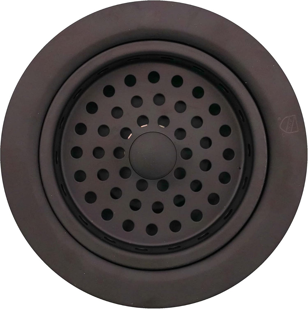 Westbrass CO2165S-12 COMBO PACK 3-1/2' Post Style Large Kitchen Sink Basket Strainer and Waste Disposal Drain Flange with Basket Strainer, Oil Rubbed Bronze