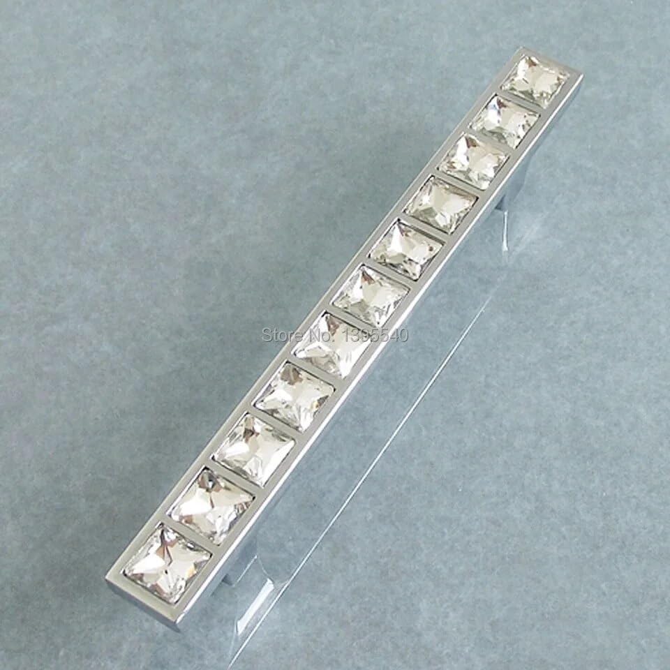 Southst 10pcs 96mm Square Crystal Cabinet Drawer Handle Furniture Hardware Kit Knobs Wardrobe Closet Pulls Shoes Box Handles