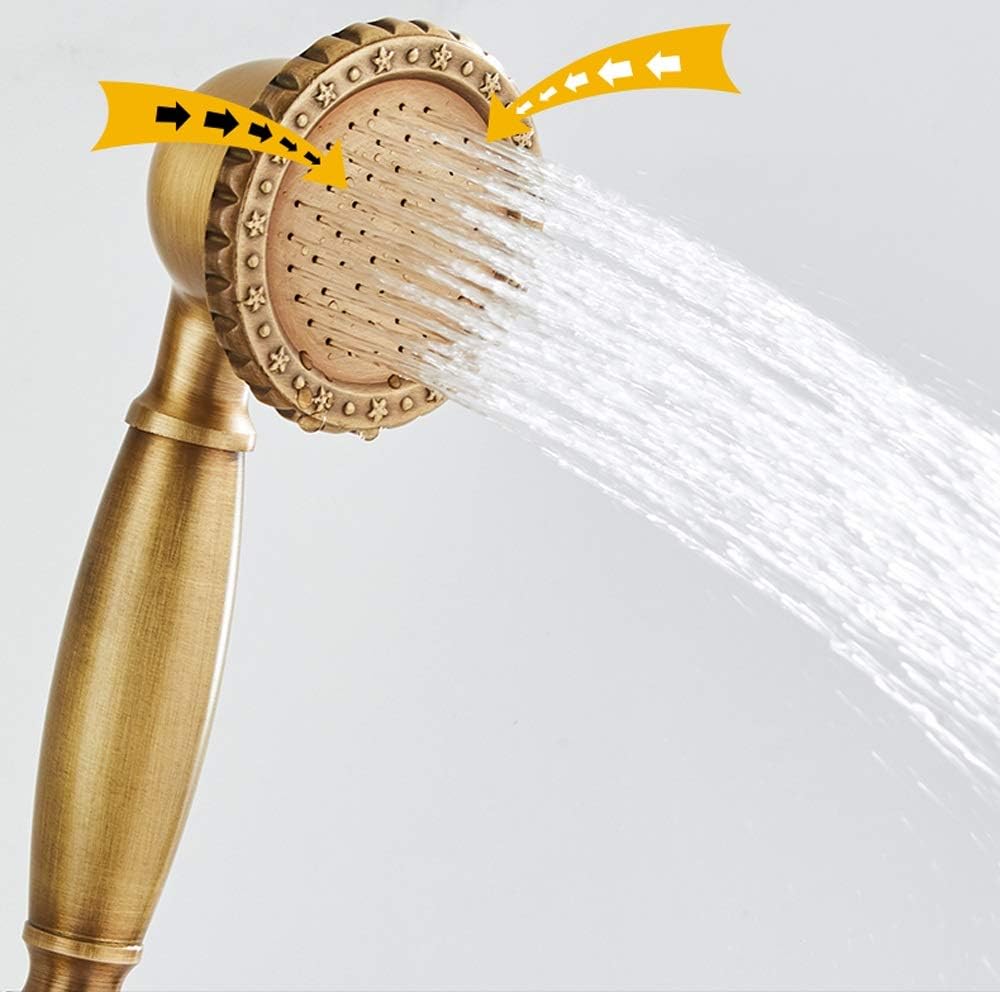Vintage Retro Home H59 Brass Telephshower Set Double Handle Hand Held Shower Take a Shower Bathtub Shower Hand Spray Mixing Valve Hot and Cold Faucet in-Wall Taps/a Full Moon