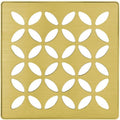 Schluter Kerdi-Drain Floral Shower Grate Kit with Integrated Bonding Flange - Ideal for Tile Showers - Stainless Steel, 4' Grate, Square, Brushed Classic Gold Finish - KDIF4GRKEBCGD5