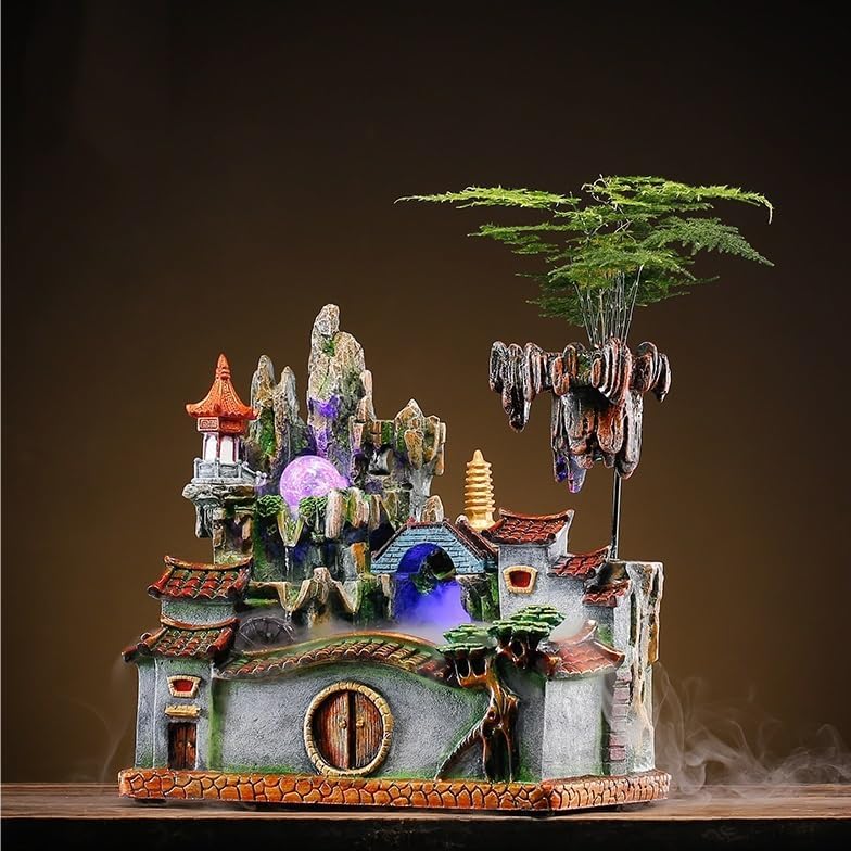 GUERNSEY Tabletop Fountain Tabletop Fountain Creative Flowing Water Wealth Ornaments Circulating Water Living Room Office Fountain Indoor Fountain