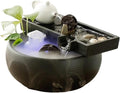 Tabletop Indoor Tabletop Fountain Water Feature with Feng Shui Wheel for Meditation Relaxation Decor