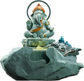 Zen Buddha Tabletop Fountain with LED Lights & Crystal Accents – Indoor Meditation Waterfall Feature with Cascading Water for Home, Office, Living Room or Bedroom – Free 10 Free Crystals (Style 5)