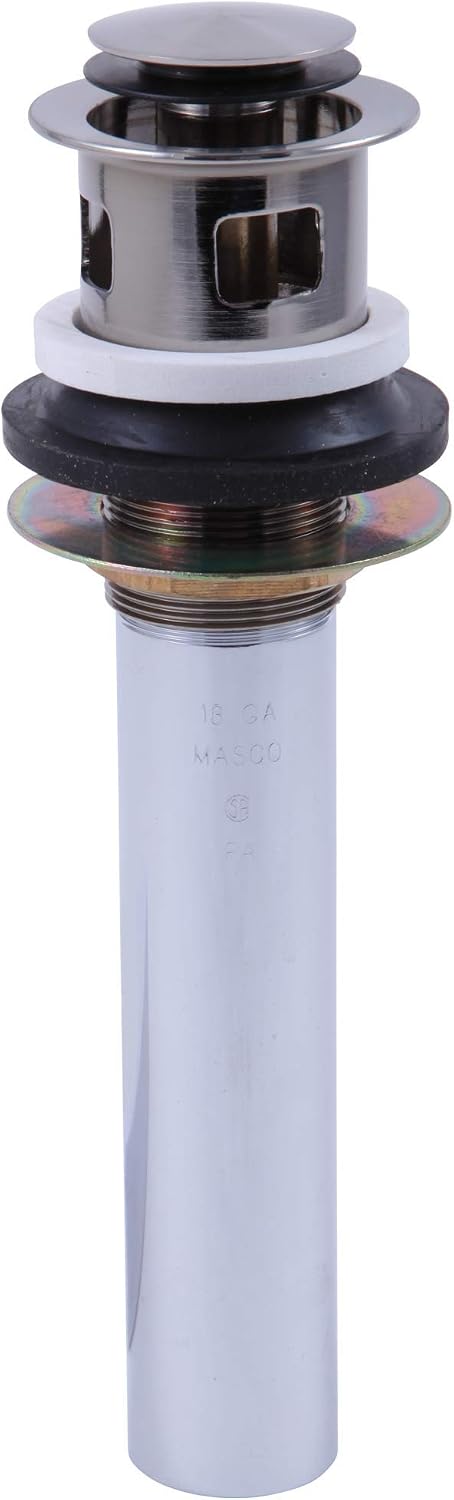 Delta D33W576BL Push Pop-Up Drain Assembly with Overflow Matte Black