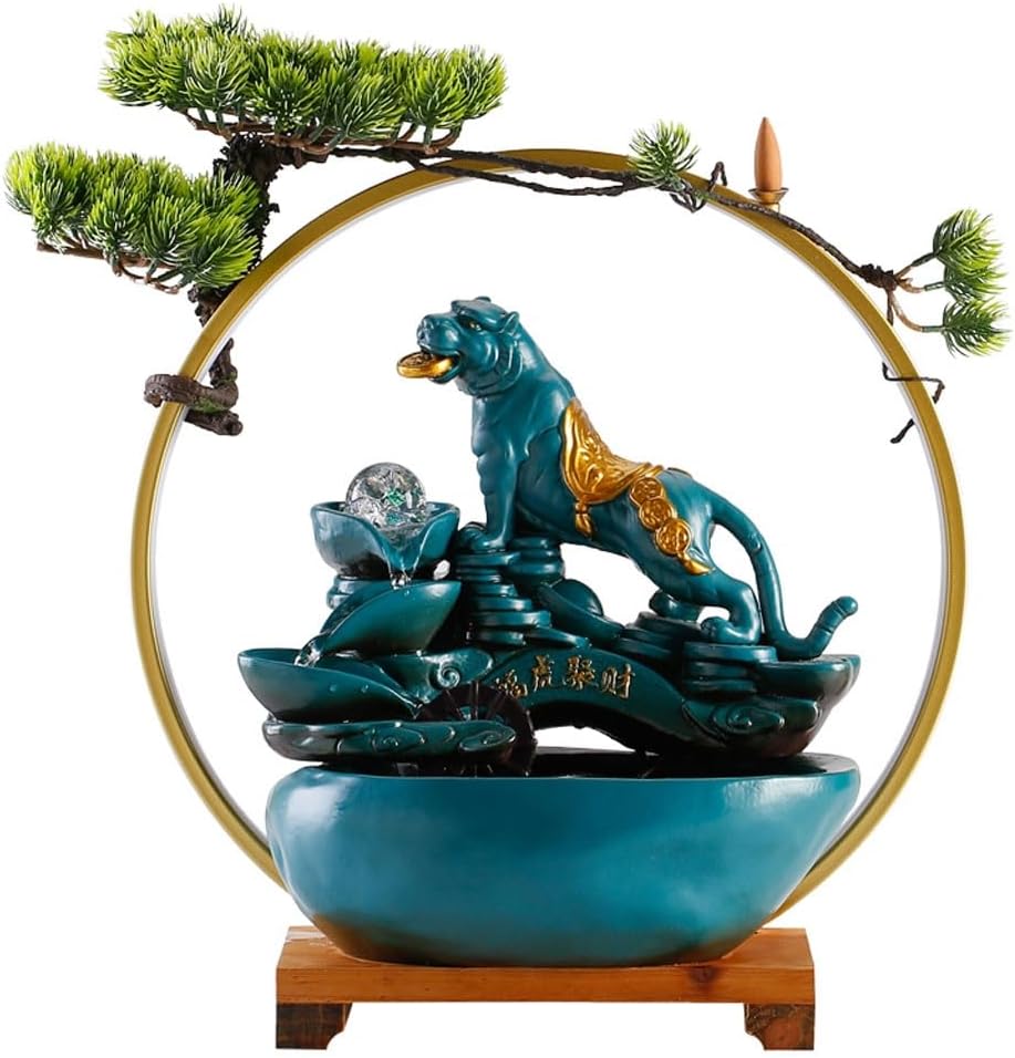GUERNSEY Tabletop Fountain Creative Home Ceramic Water Ornaments Office Desktop Decoration Fountain Simple Ceramic Water Device Indoor Fountain