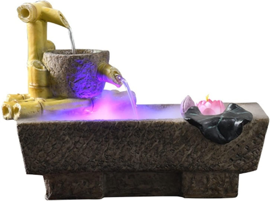 HIHELO Tabletop Fountain Tabletop Fountain Ornament Office Landscape Water Fountain Atomizing Humidifier Home Indoor Desktop Fountain Indoor Fountain