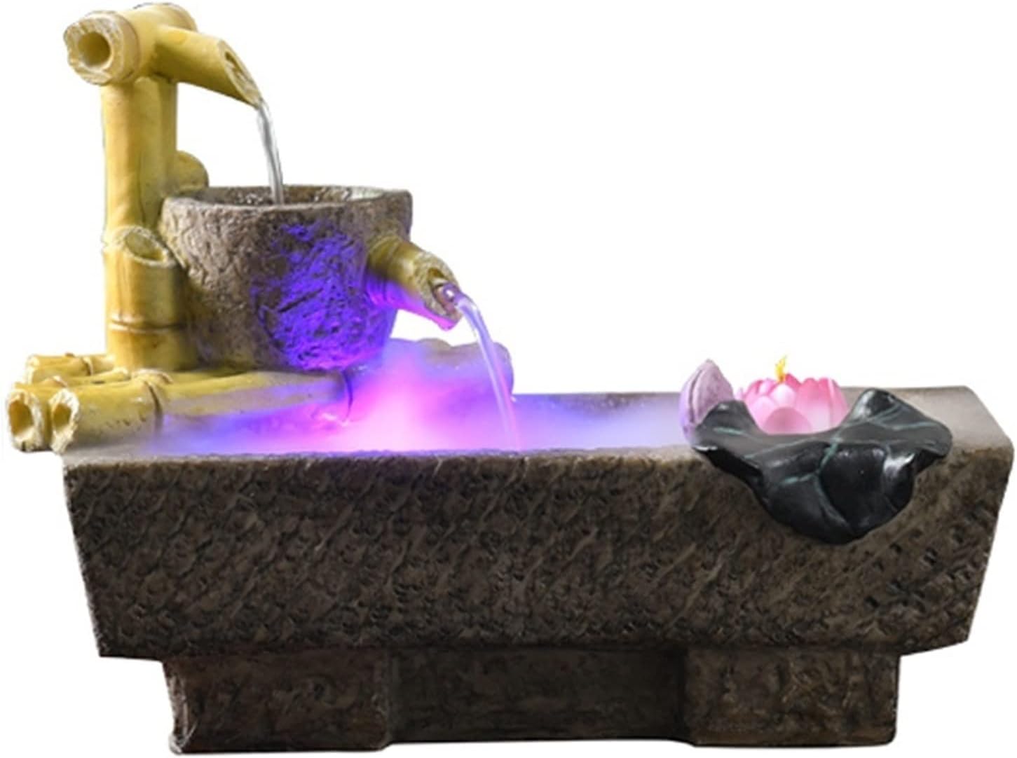 HIHELO Tabletop Fountain Tabletop Fountain Ornament Office Landscape Water Fountain Atomizing Humidifier Home Indoor Desktop Fountain Indoor Fountain