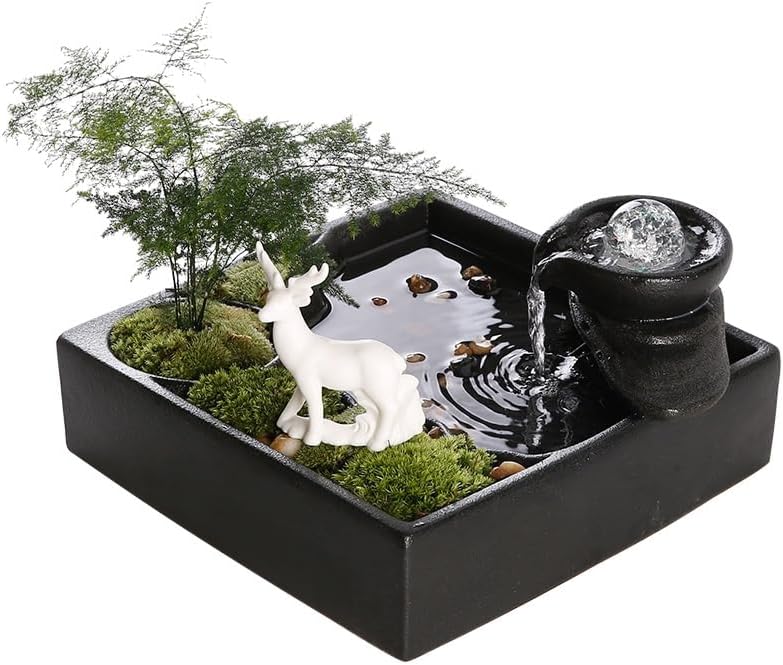 GUERNSEY Tabletop Fountain Tabletop Fountain Creative Water Ornaments Home Office Desk Porch Water Fountain Water Fountain Indoor Fountain