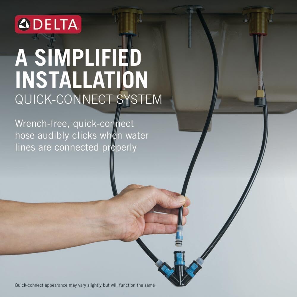 Delta Vesna Brushed Nickel Bathroom Faucet 3 Hole, 8 Inch Widespread Bathroom Sink Faucet for Vanity, Push-Pop Drain Assembly, SpotShield Brushed Nickel 35789LF-SP