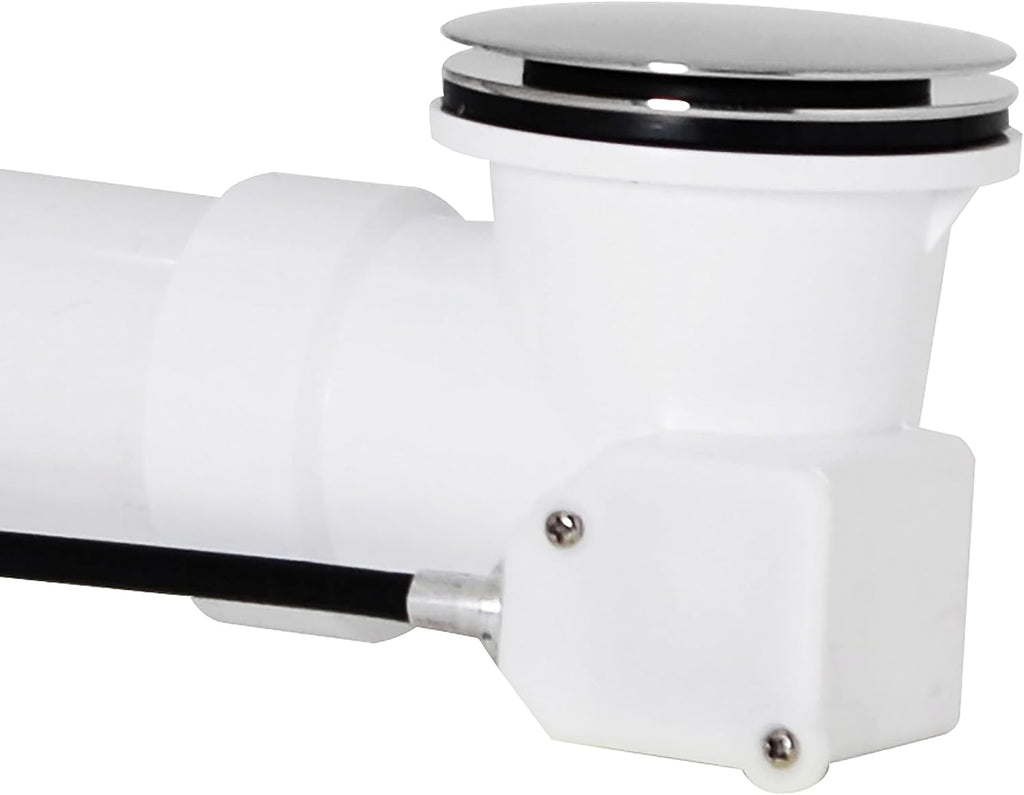 Westbrass D50P45-26 45' Cable Drive Standard Bath Drain Trim Kit with Rotary Overflow Cover Knob, Pop-Up Stopper and Sch. 40 PVC Fittings, Polished Chrome (4-Pack)