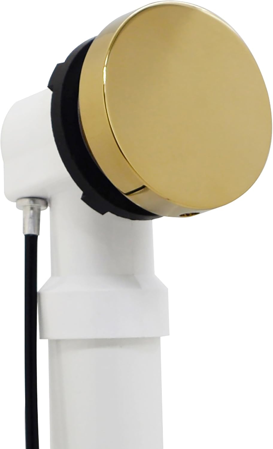 Westbrass D50P35SRE-01 35' Cable Drive Bathtub Drain Trim with Rotary Overflow Cover Knob, Pop-Up Stopper Sch. 40 PVC Fittings, Polished Brass